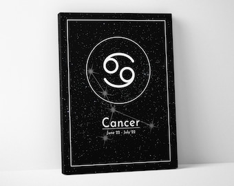 Cancer Zodiac Sign - Astrology Canvas Wall Art Print Home Decoration Framed Ready To Hang