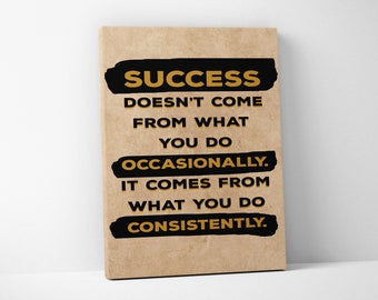 Motivational Canvas Print: Success Quote, Modern Office Decor