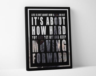 It's not about how hard you hit, keep moving forward | Entrepreneur Motivational Office Decor Modern Art Canvas Print Sign
