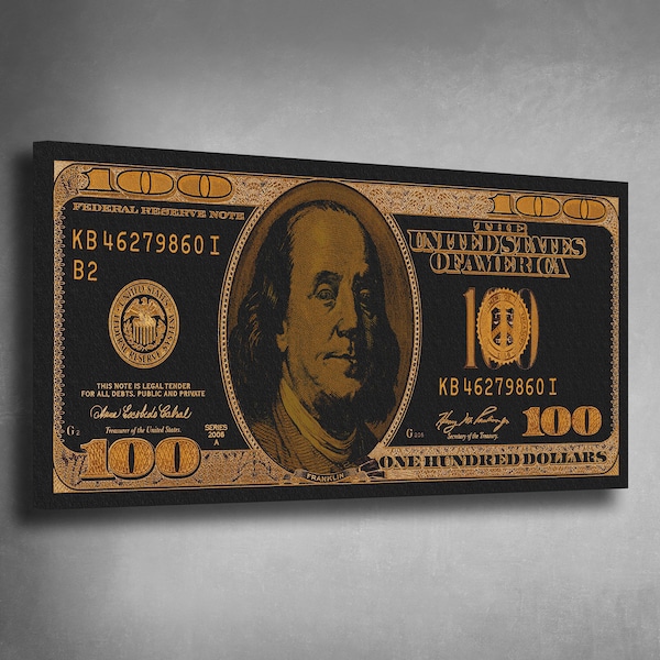 100 Dollar Bill Print Poster Etsy