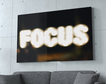 FOCUS Entrepreneur Motivational Office Decor Modern Art Canvas Print Sign