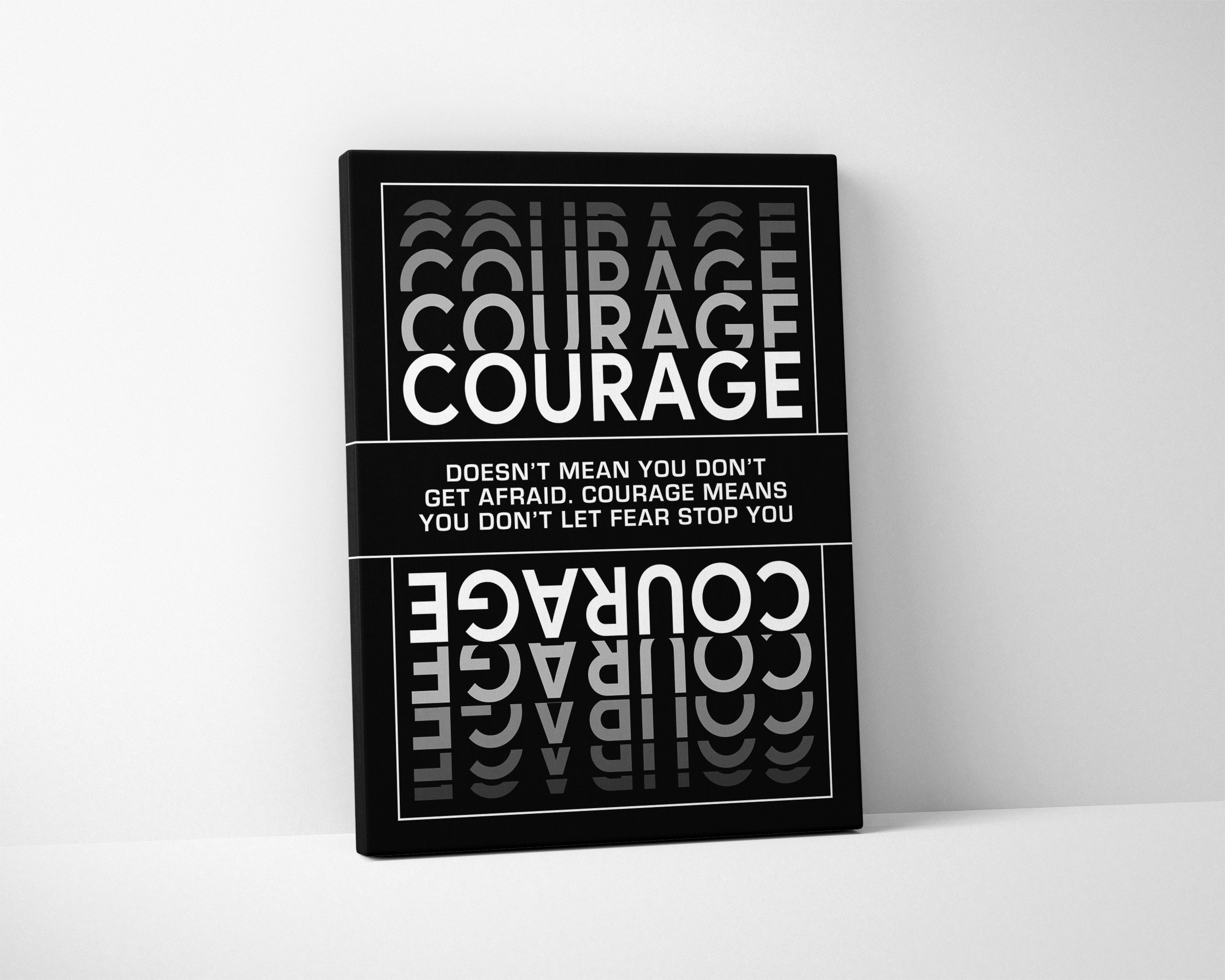 Motivational Art Noun COURAGE Definition Quote Office Etsy