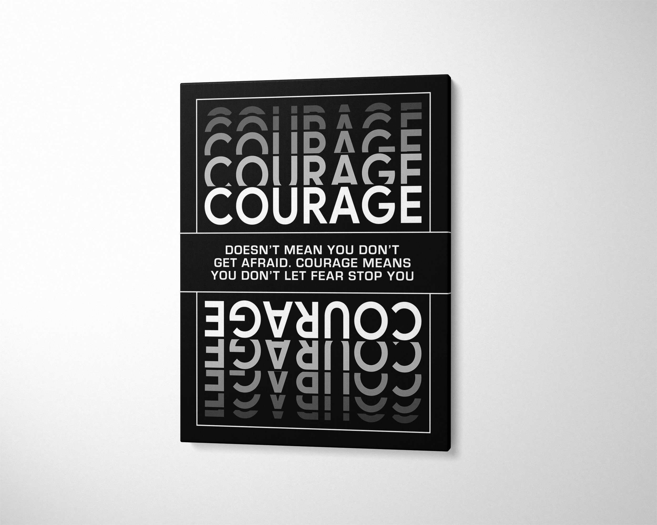 Motivational Art Noun COURAGE Definition Quote Office Etsy
