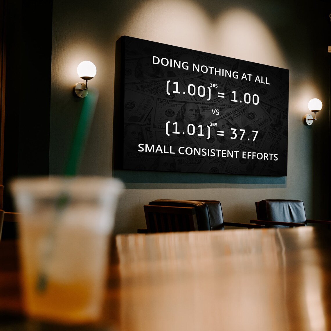 Office Decor Wall Motivational Canvas Print SMALL CONSISTENT Etsy