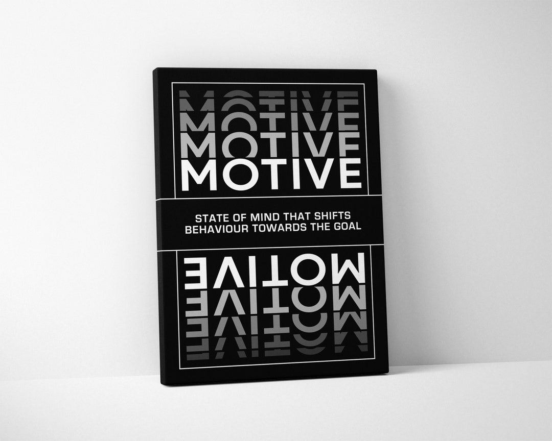 Motivational Art Adjective MOTIVE Definition Quote Office Decor Modern