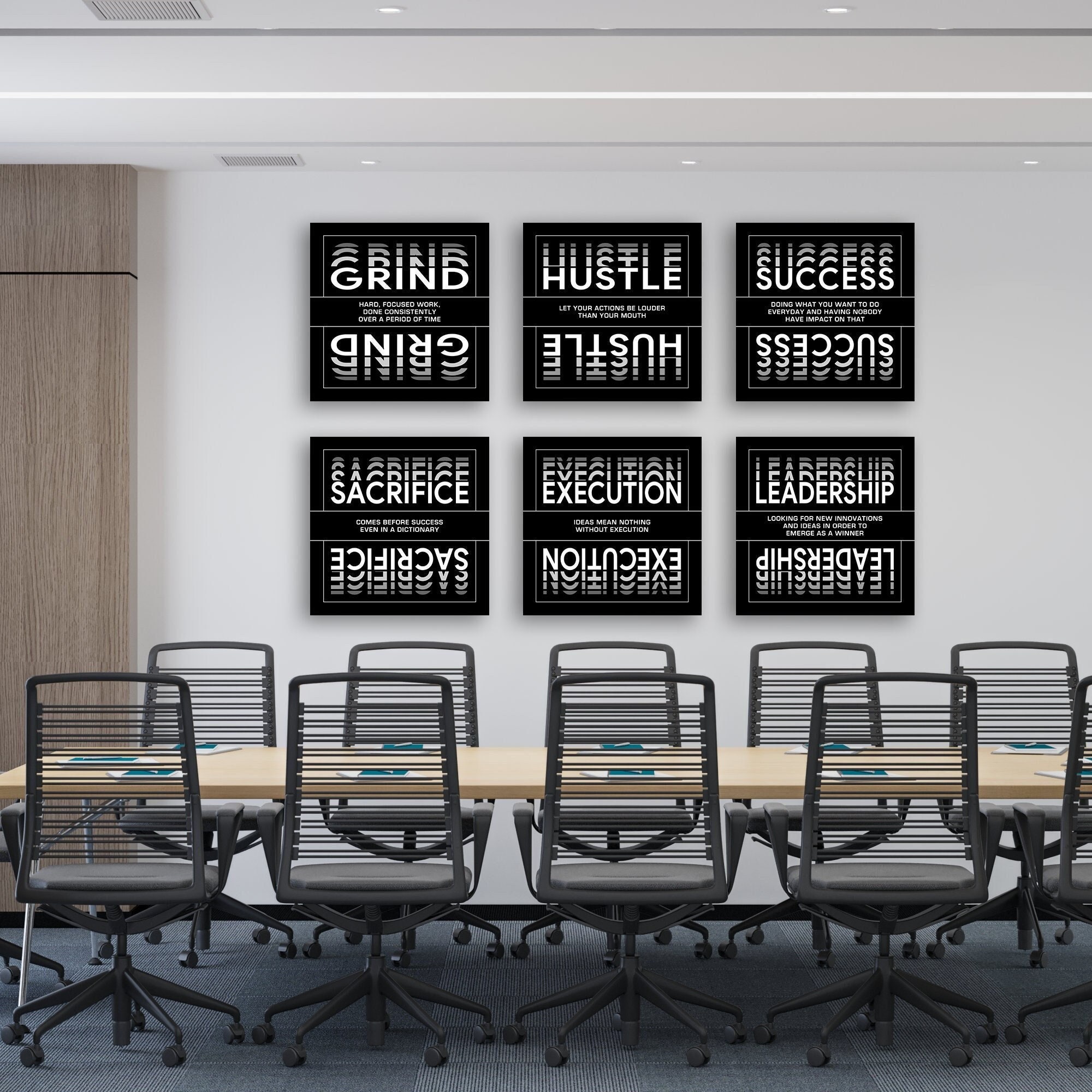 6 Pieces Definitions Office Wall Decor Set - Motivational Wall Art