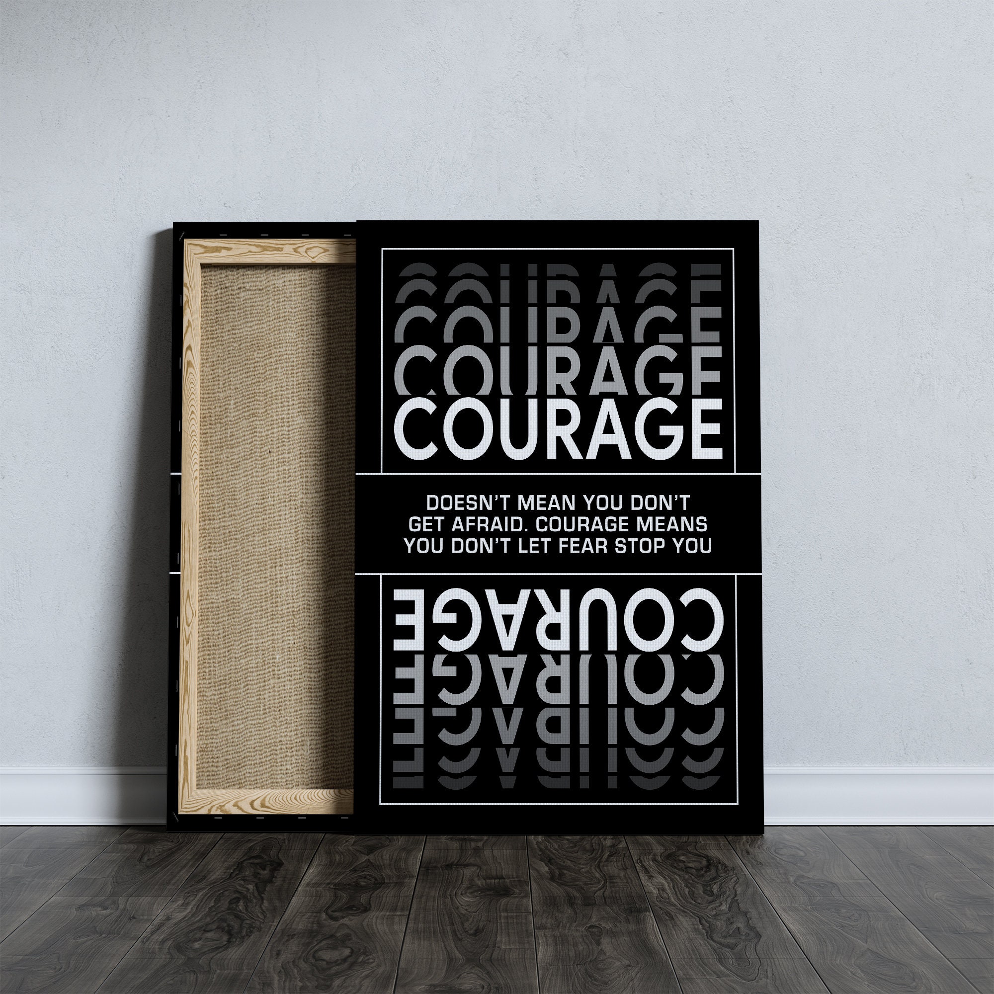 Motivational Art Noun COURAGE Definition Quote Office Etsy