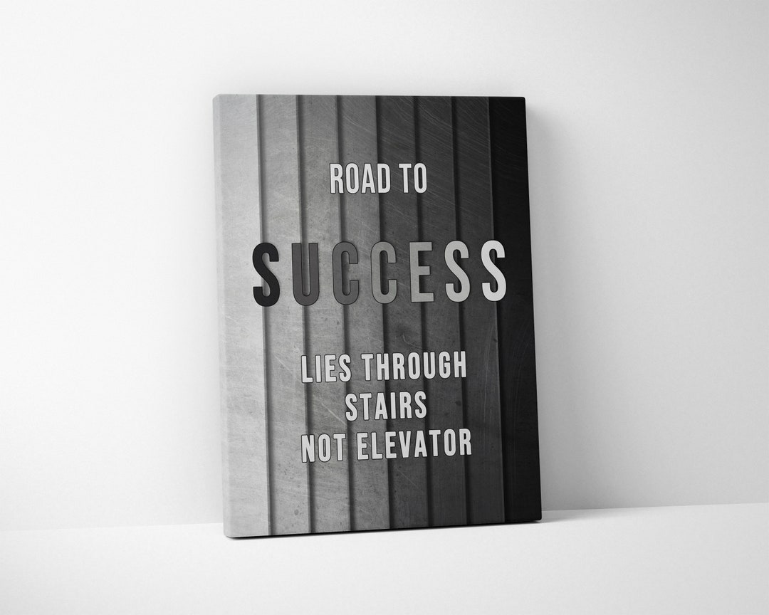 Office Decor Motivational Canvas Print Art ROAD to SUCCESS Entrepreneur
