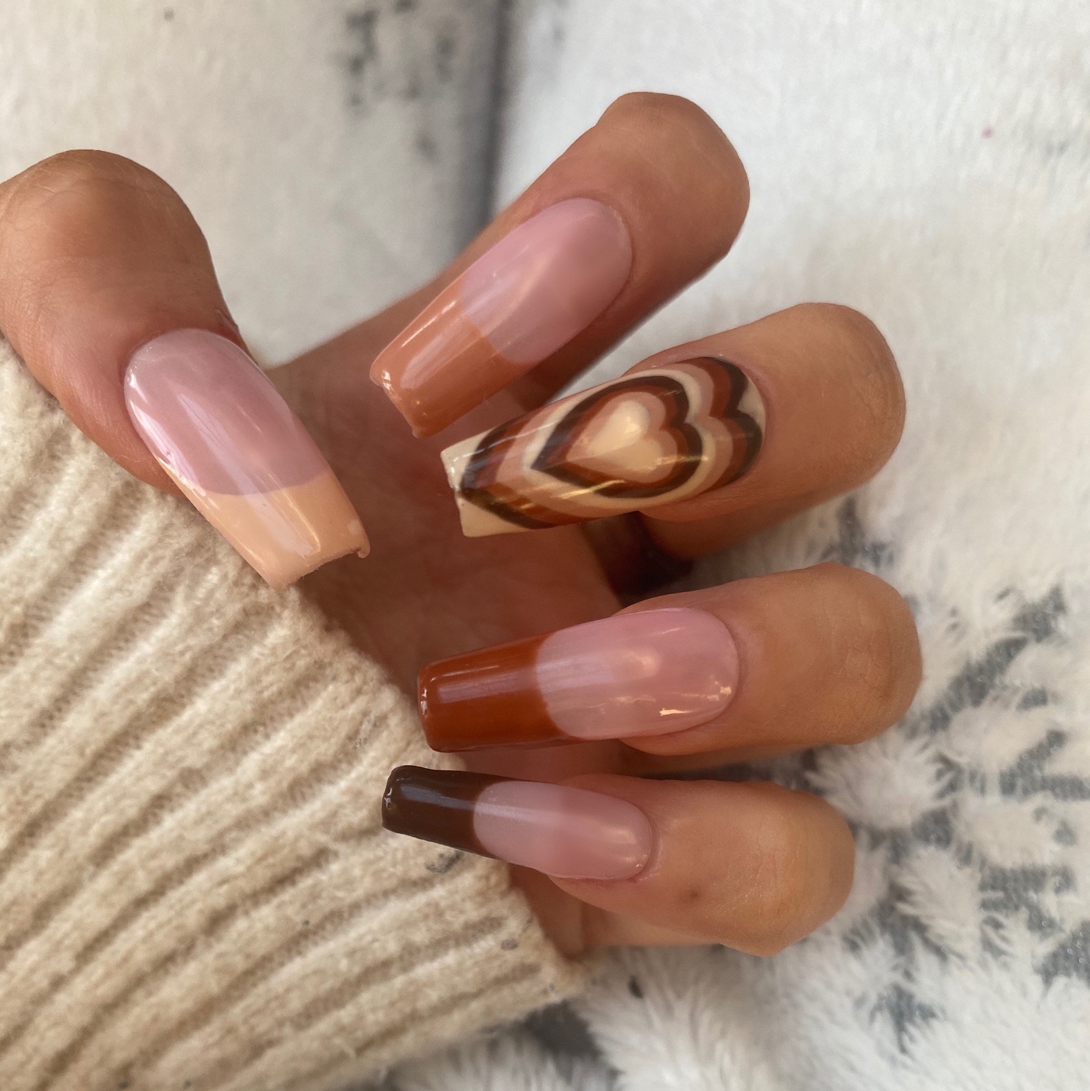 Brown Nails French Tip Beauty & Health