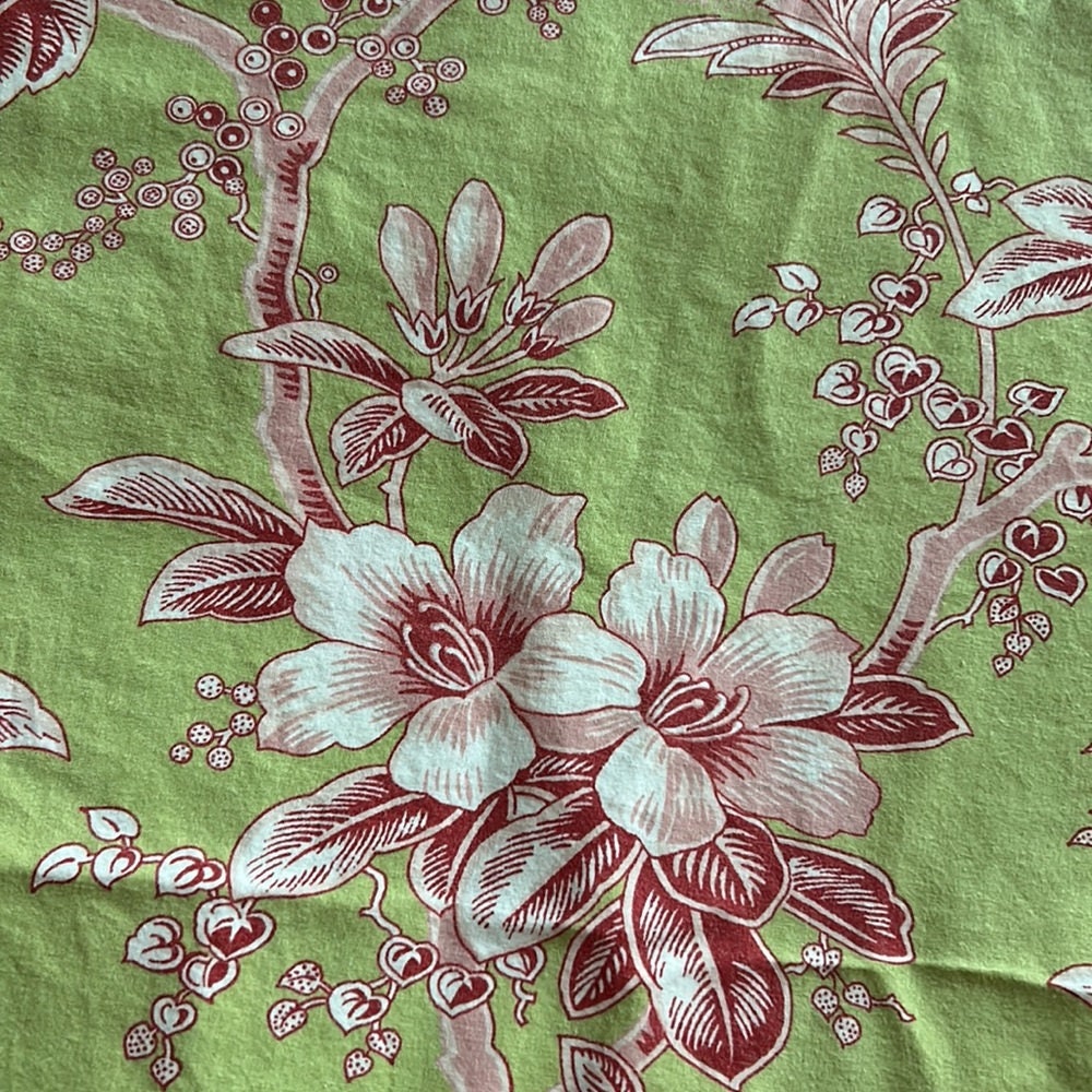 Pottery Barn Green/ Pink Floral Duvet Set Etsy