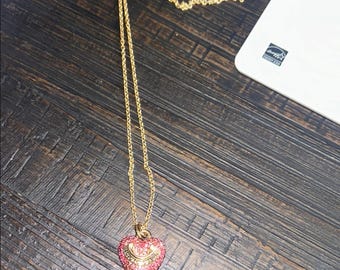 Juicy Couture rosa Stein Herz Halskette