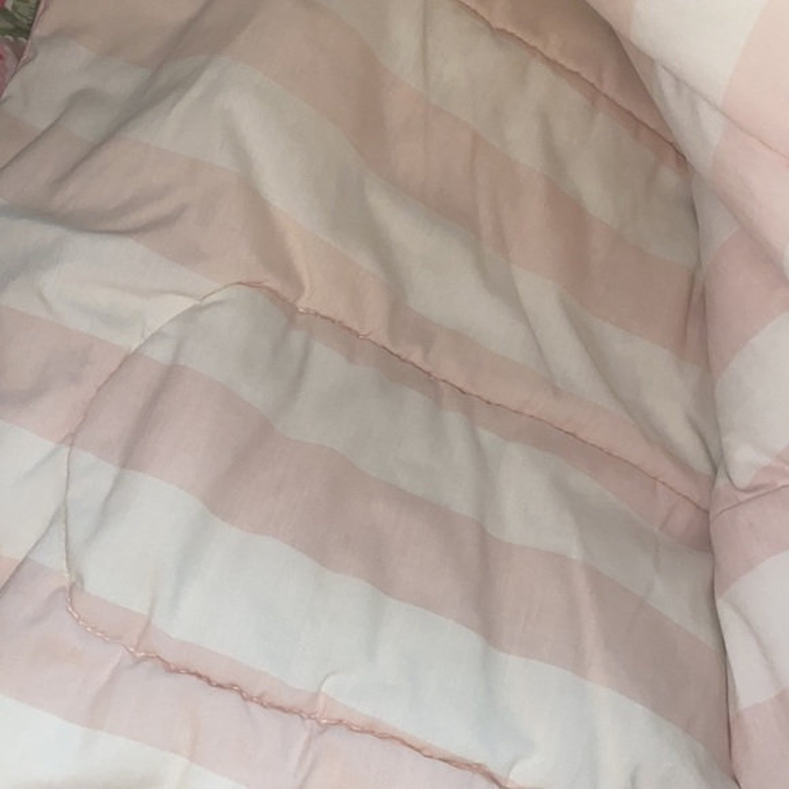 Laura Ashley reversible comforter ROSES / stripes Pink Etsy
