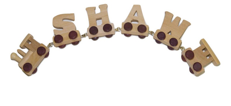 Personalised name with wooden train : Use wooden letters to spell a personalised name image 3