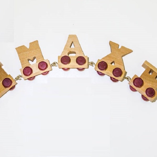 Educational Alphabet Wooden Train Letters for Personalised Name