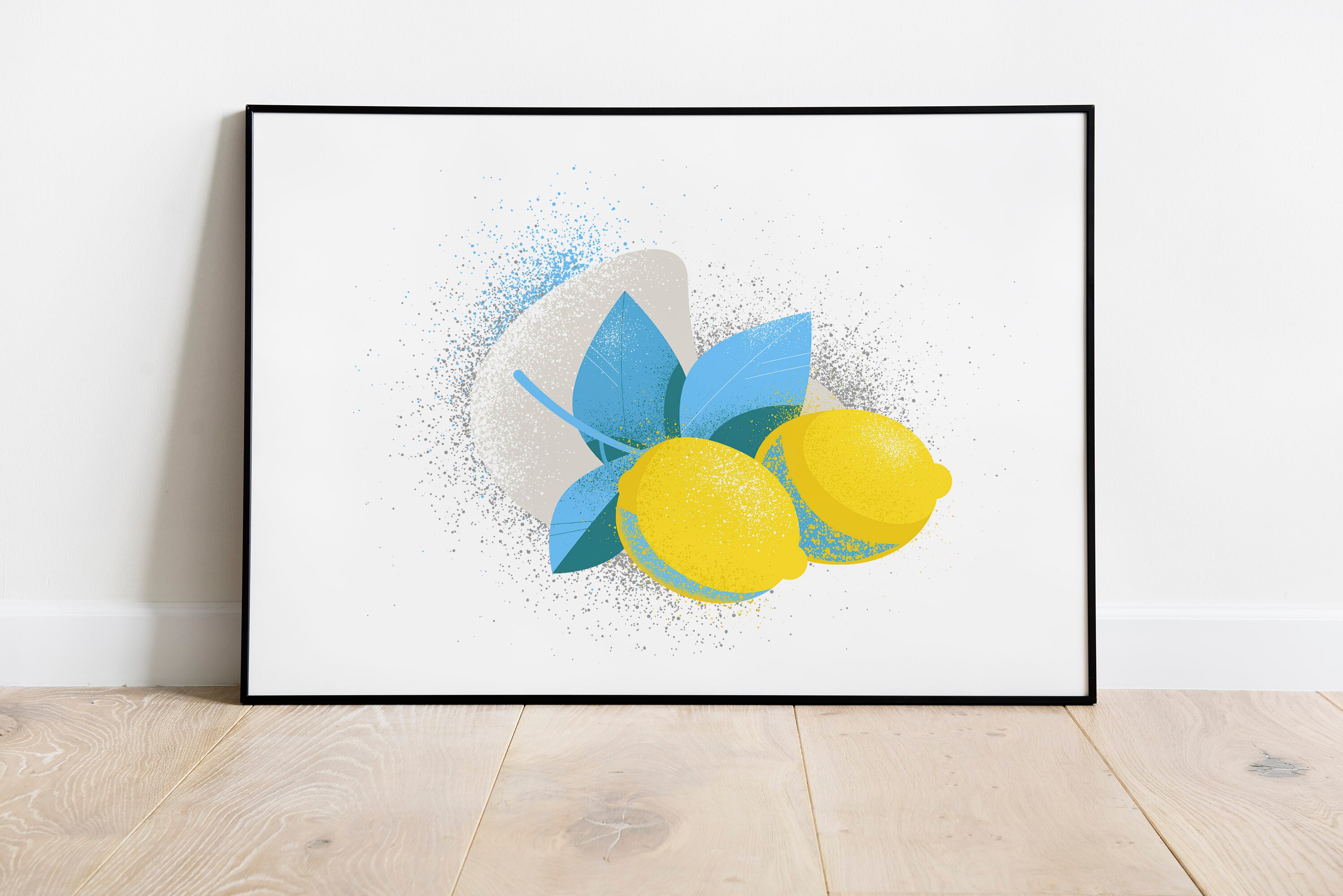 Fruit Lemon Printable Wall Art Kitchen Decor Abstract Lemon Etsy