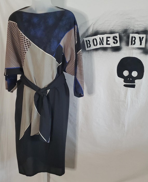 Vintage polyester Michael Benjamin Geometric Patt… - image 1