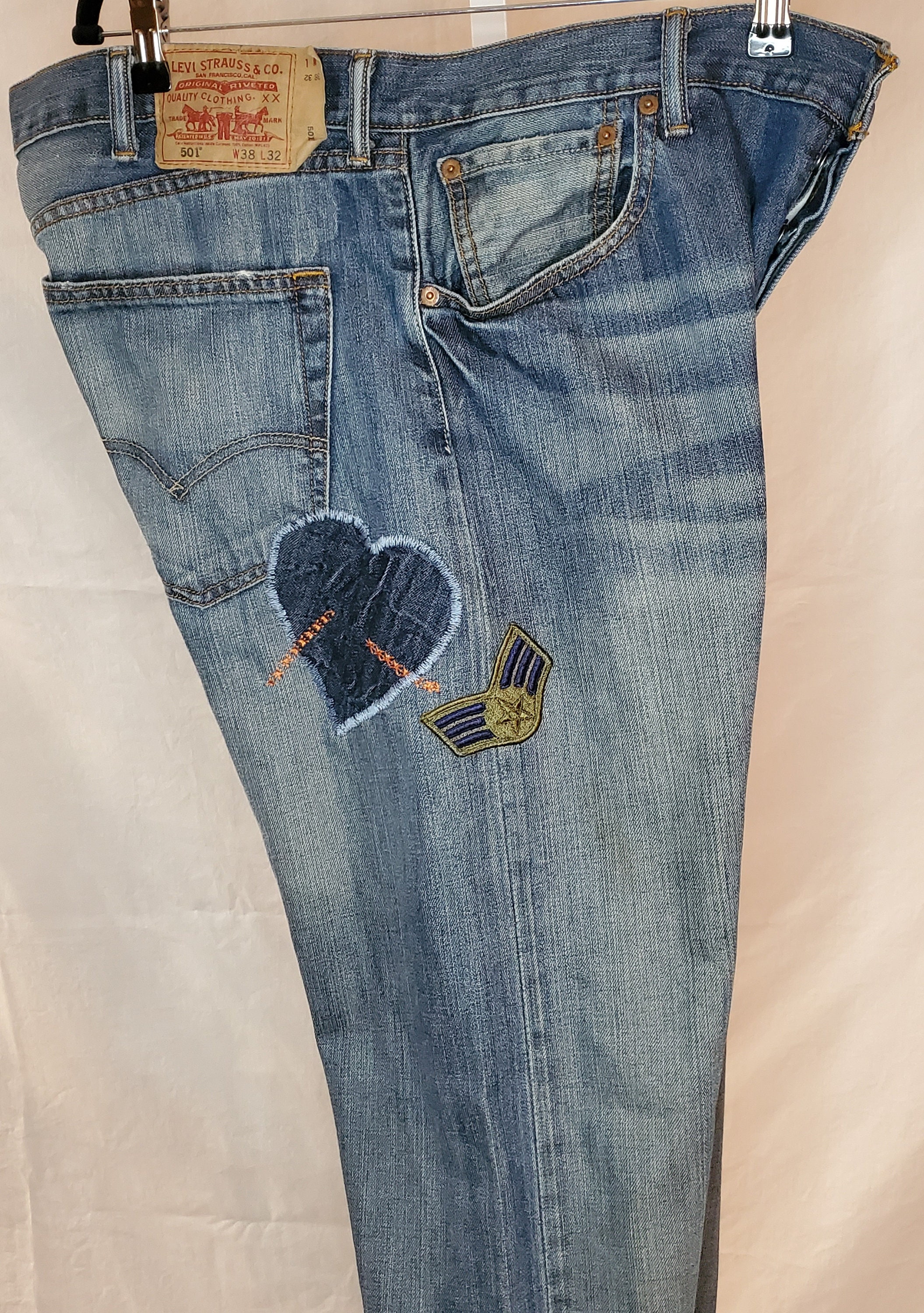 Camo Patch Jeans - Etsy