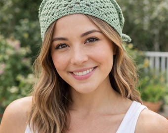 Crochet Bandana Pattern PDF - Beginner Friendly Triangle Headscarf Tutorial, Instant Download Boho Accessory, Easy Step-by-Step Ebook