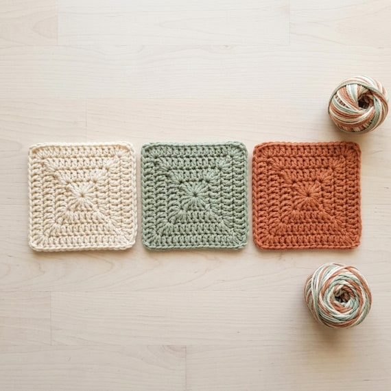 Solid Granny Square Crochet Pattern  Modern No Gap Granny Square PDF  Beginner Blanket Coaster Bag Motif  Instant Download
