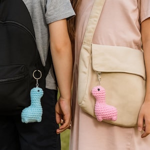 Crochet Dinosaur Pattern PDF  Mini Amigurumi Keychain  No Sew Beginner Friendly  Instant Download