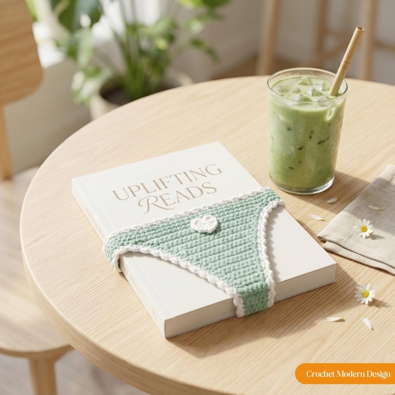 Crochet book thong bookmark