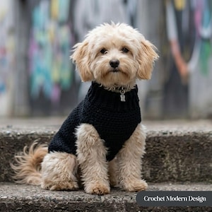 Easy Crochet Dog Sweater Pattern, Ribbed Turtleneck Small Dog Coat PDF, Beginner Friendly Pet Jumper Tutorial, Instant Download