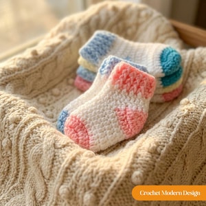 Easy Crochet Baby Socks Pattern  5 Sizes Newborn to 18 Months  Beginner Friendly Baby Shower Gift  Instant PDF Download