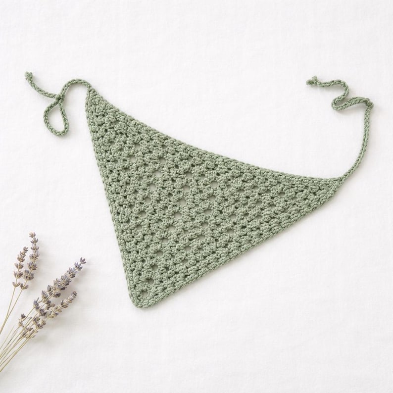Crochet Bandana Pattern PDF - Beginner Friendly Triangle Headscarf ...