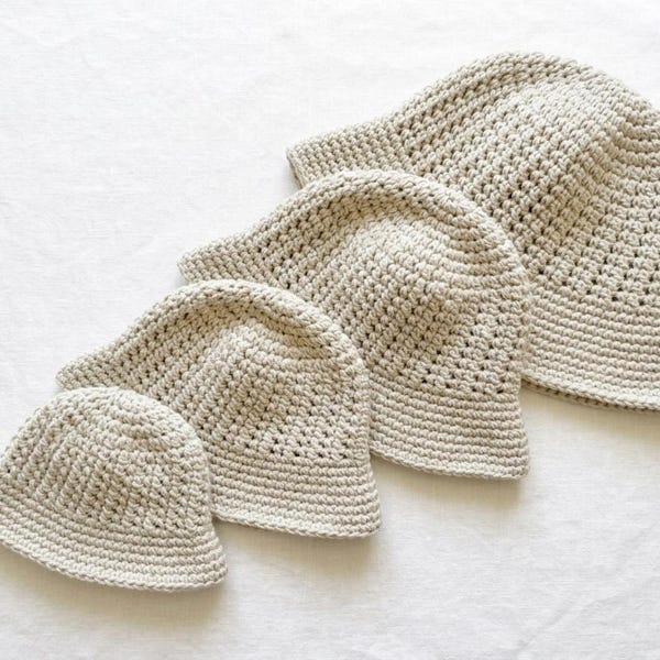 Crochet Bucket Hat Pattern PDF | Baby Toddler Child Adult | Beginner Crochet Hat | Instant Download | Sun Hat Ebook with Video Tutorial