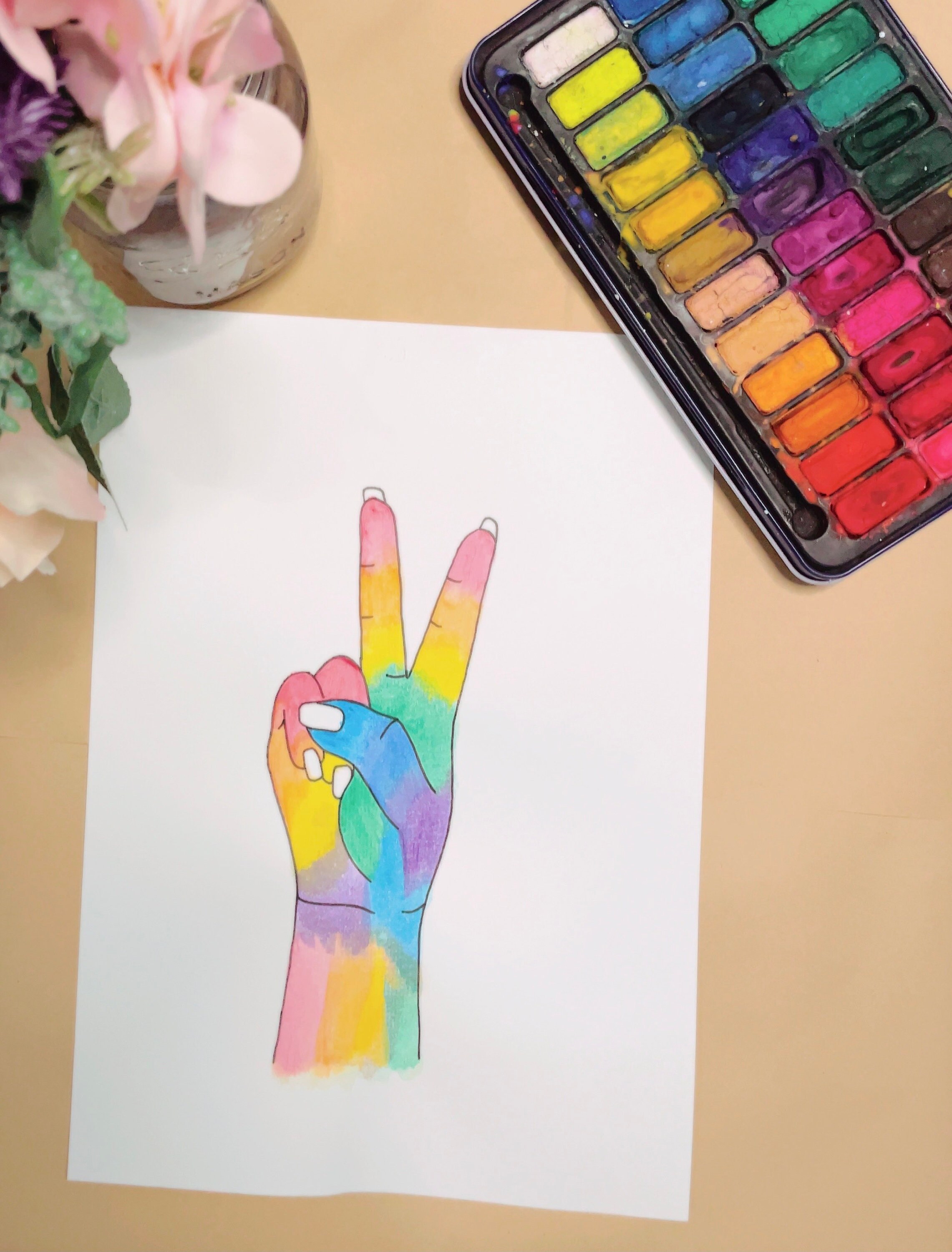 A4 watercolour art abstract painting lgbt lgbtq support family | Etsy