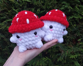 Handgjorda Virkade Mini Mushie Bois Amigurumi Stress Toy Plyschar