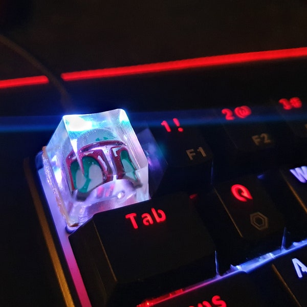 Boba Fett Space Bounty Hunter Artisan Resin Keycap - Compatibile Cherry MX - Star Wars ESC Key - Regalo unico per gli amanti della tastiera