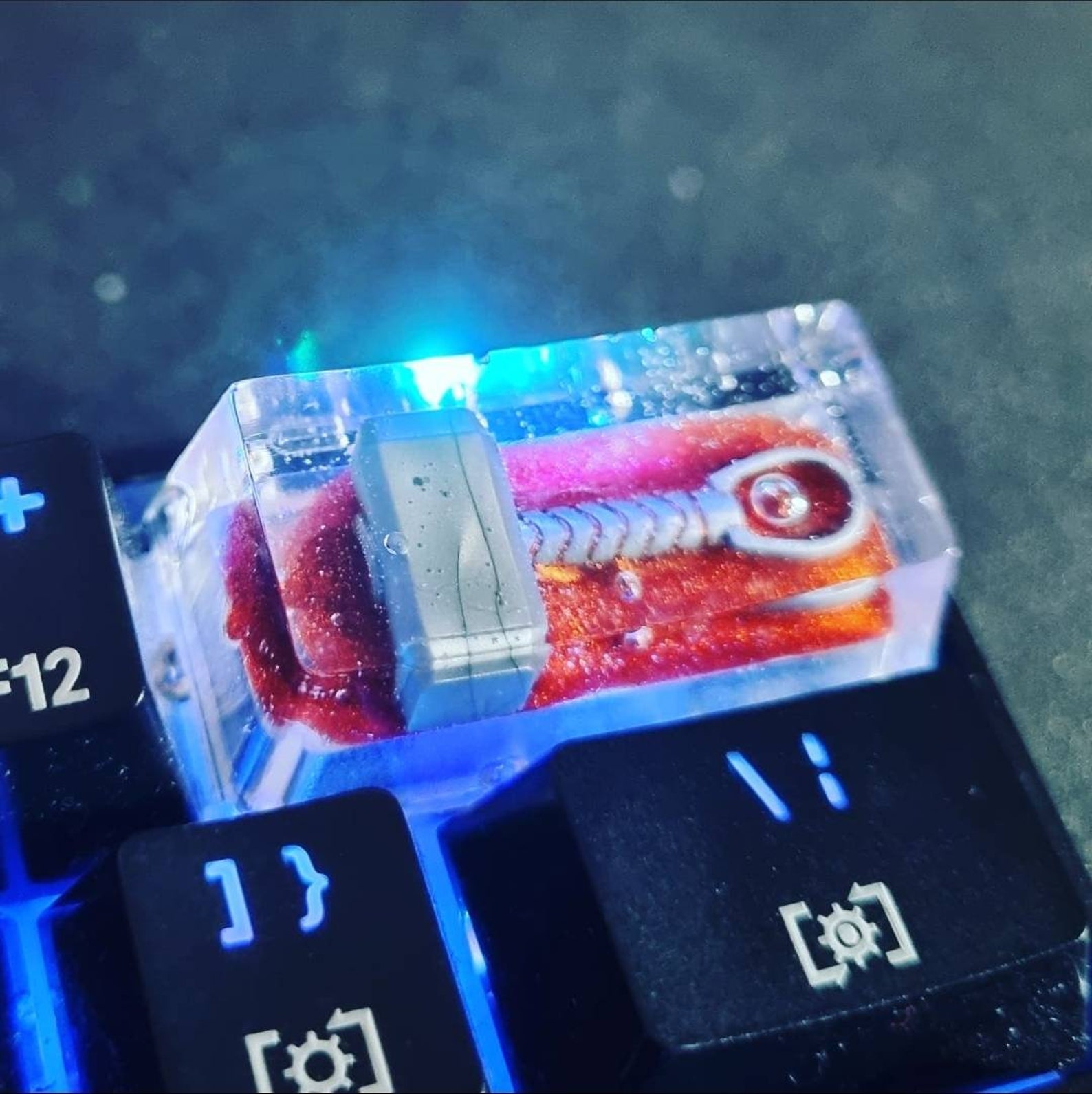 Mjolnir Thor Hammer Resin Keycap Backspace key Etsy