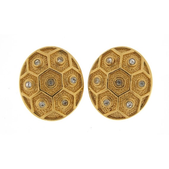 Vintage Christian Dior Clip-On, Clear Stone, Earri
