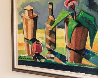 Bror Göransson, Colourful Still Life Oil Painting, 1960s - Etsy