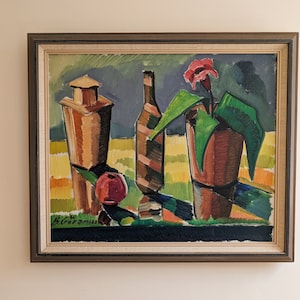Bror Göransson, Colourful Still Life Oil Painting, 1960s