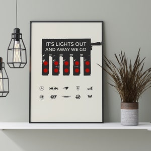 Wall art - Formula 1 poster racing lights, printable