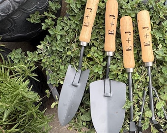 Personalized Garden Tool Set-4 Piece Gardening Tools with Wooden Handle-Weeding & Planting Tools