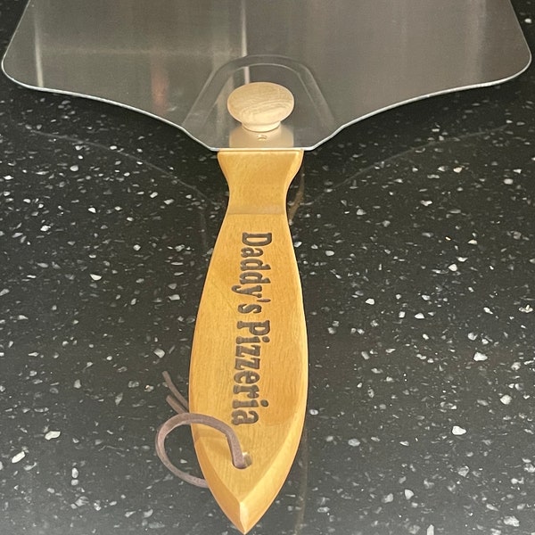 Personalized Metal Pizza Peel with Wooden Handle
