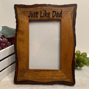 Personalized Live Edge Wood Picture Frame: Rustic Photo Display
