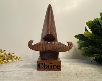 Personalized Wooded Nose & Mustache Eyeglass Holder - Personalized Glasses Stand