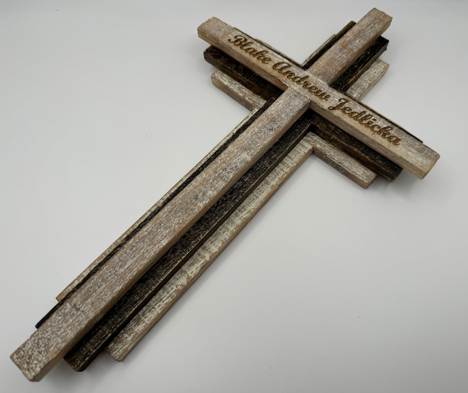 Personalized Layered Wood Cross: Engraved Christian Keepsake - Etsy