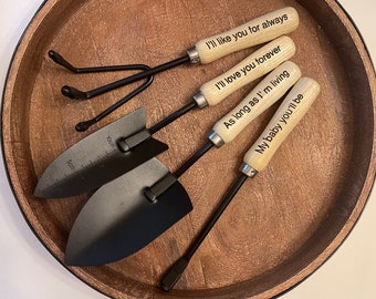 Personalized Garden Tool Set-4 Piece Gardening Tools with Wood Handle