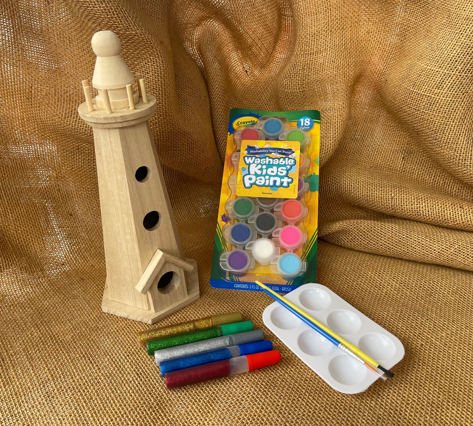 Unfinished Wood Lighthouse Birdhouse Etsy