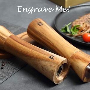 2 Personalized Salt, Pepper & Spice Grinders, Mill Set