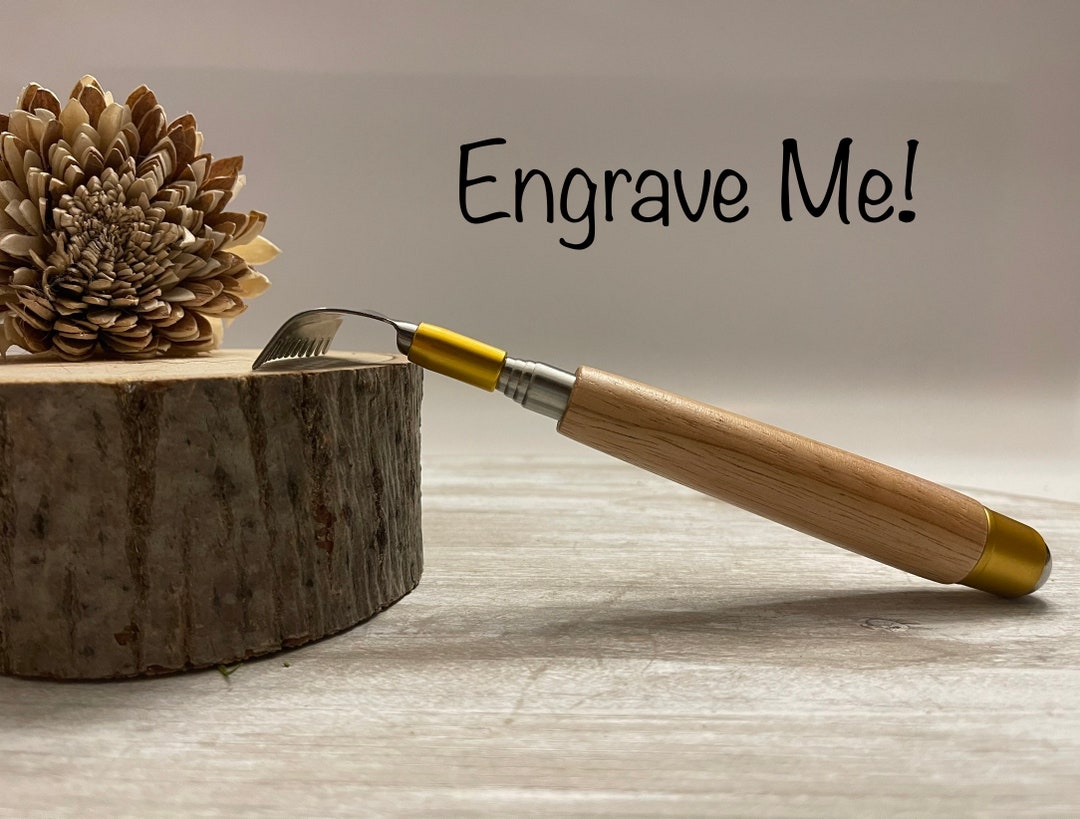 Personalized Back Scratcher, Telescoping With Wood Handle, Stainless