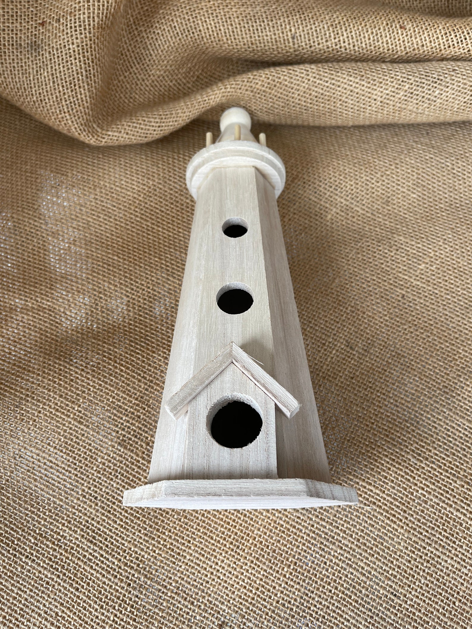 Unfinished Wood Lighthouse Birdhouse Etsy
