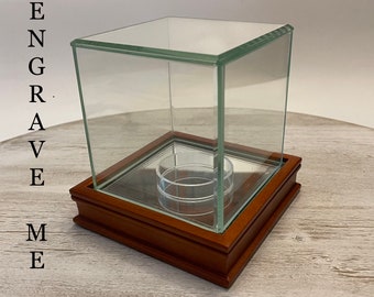 Personalized Wood/Glass Baseball Display Case-Engrave It!