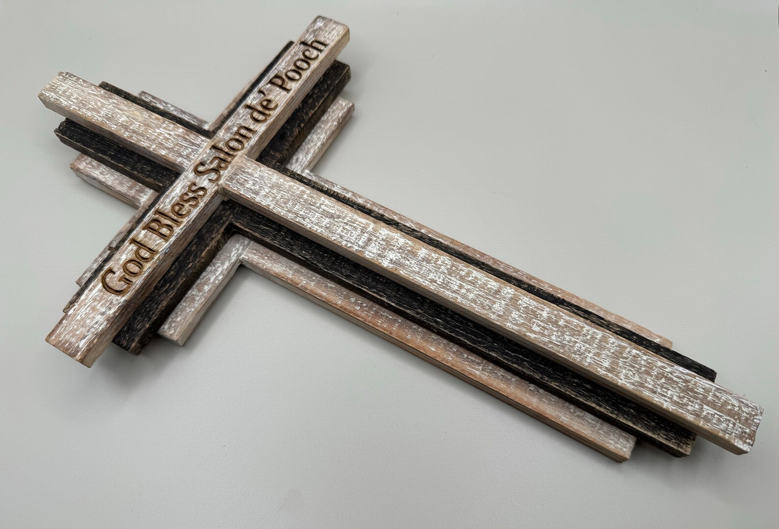 Personalized Layered Wood Cross: Engraved Christian Keepsake - Etsy