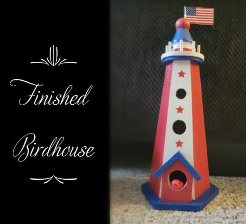 Unfinished Wood Lighthouse Birdhouse Etsy